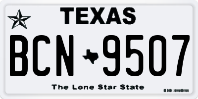 TX license plate BCN9507