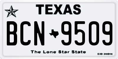 TX license plate BCN9509