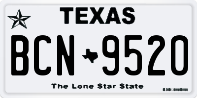 TX license plate BCN9520