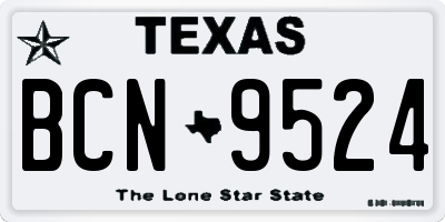 TX license plate BCN9524