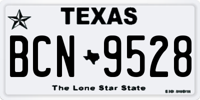 TX license plate BCN9528