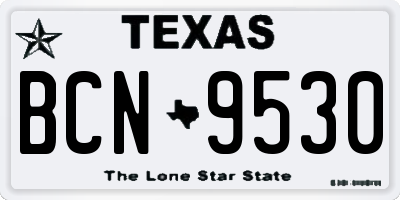 TX license plate BCN9530