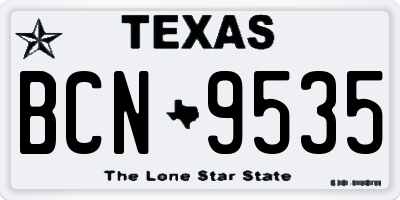 TX license plate BCN9535