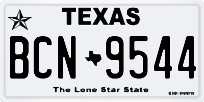 TX license plate BCN9544