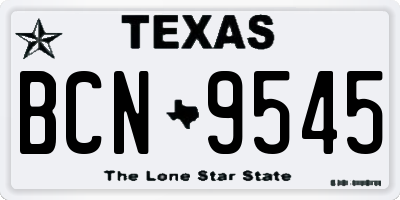 TX license plate BCN9545