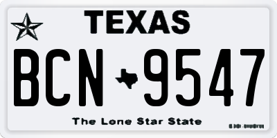 TX license plate BCN9547