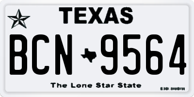 TX license plate BCN9564