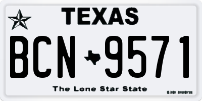 TX license plate BCN9571