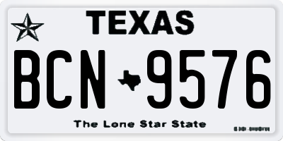 TX license plate BCN9576
