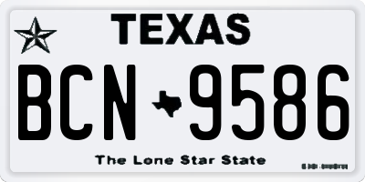 TX license plate BCN9586