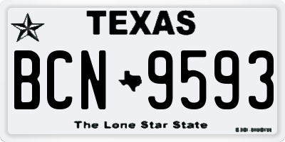 TX license plate BCN9593