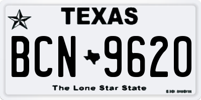 TX license plate BCN9620