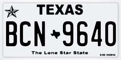 TX license plate BCN9640