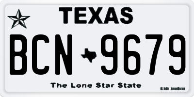 TX license plate BCN9679