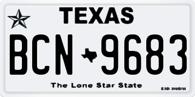TX license plate BCN9683