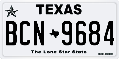 TX license plate BCN9684