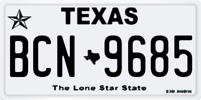 TX license plate BCN9685