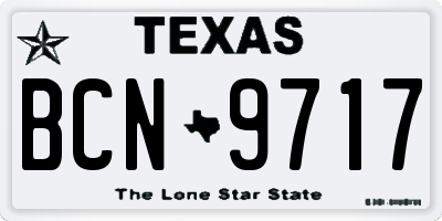 TX license plate BCN9717