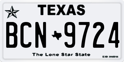 TX license plate BCN9724