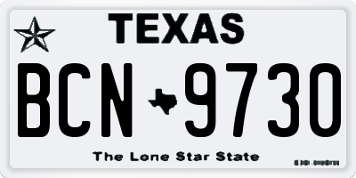 TX license plate BCN9730