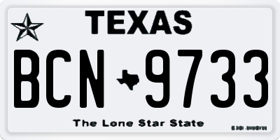 TX license plate BCN9733