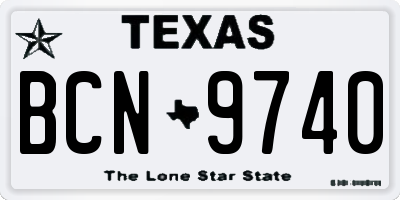 TX license plate BCN9740
