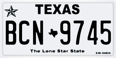 TX license plate BCN9745