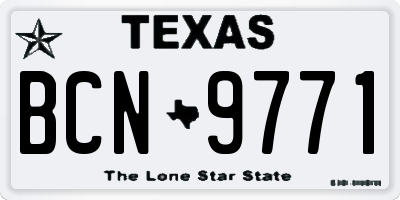 TX license plate BCN9771