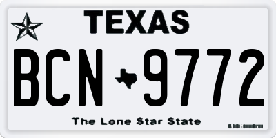 TX license plate BCN9772