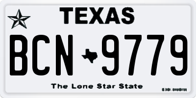 TX license plate BCN9779