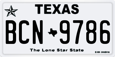 TX license plate BCN9786