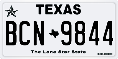 TX license plate BCN9844