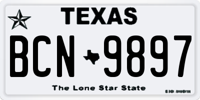 TX license plate BCN9897