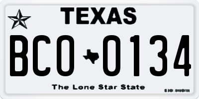 TX license plate BCO0134