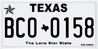 TX license plate BCO0158