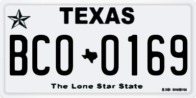 TX license plate BCO0169