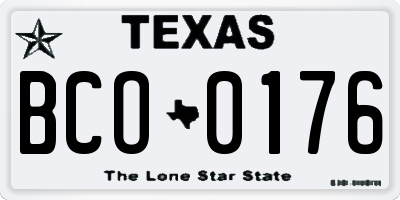TX license plate BCO0176