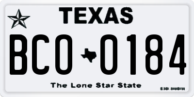 TX license plate BCO0184