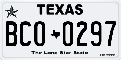 TX license plate BCO0297