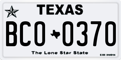 TX license plate BCO0370