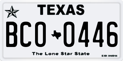 TX license plate BCO0446