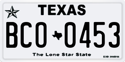 TX license plate BCO0453