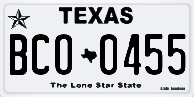 TX license plate BCO0455
