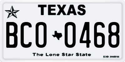 TX license plate BCO0468