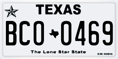 TX license plate BCO0469