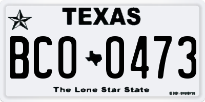 TX license plate BCO0473