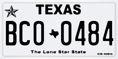 TX license plate BCO0484