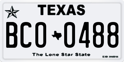 TX license plate BCO0488