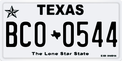 TX license plate BCO0544