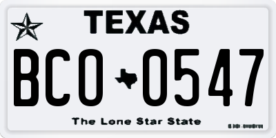 TX license plate BCO0547